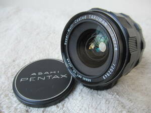 PENTAX　ASAHI Super-Multi-Coated TAKUMAR F3.5 28mm　スクリューマウント M42 ペンタックスレンズ キャップ付　現状品