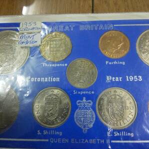 送料無料★ 1953年 イギリス エリザベス女王 戴冠式 記念硬貨 9枚セット 英国コインの画像3