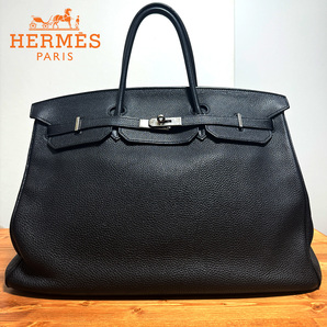 HERMES エルメス バーキン40 トゴ ブラック シルバー金具 □L刻印の画像9