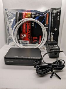 BUFFALO バッファロー LSW6-GT-5EPL スイッチングハブ / LANケーブル CAT5e CAT6A