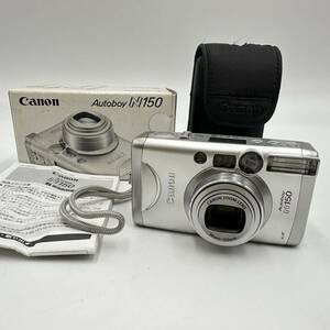 動作品　Canon Autoboy N150 キヤノン オートボーイ 38-150mm コンパクトカメラ フィルムカメラ シルバー 元箱 使用説明書付 中古品