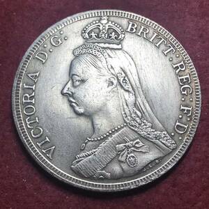 イギリス　銀貨　1887年　ヴィクトリア女王　ハノーヴァー朝第6代女王 初代インド皇帝（女帝）古錢　貿易銀　大型銀貨 