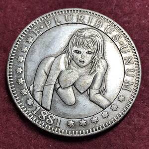 アメリカ 1881年　裸女 イーグル モルガン ONE DOLLAR 1ドル　大型銀貨　貿易銀 