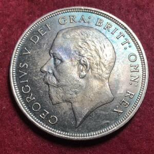 イギリス 1/2クラウン銀貨 ジョージ5世 シールド 1927年　大型銀貨　貿易銀 