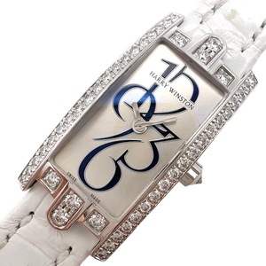 ハリーウィンストン HARRY WINSTON アヴェニュー 332LQW シルバー K18ホワイトゴールド 750WG 腕時計 レディース 中古