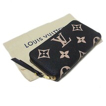 ルイ・ヴィトン LOUIS VUITTON モノグラム・アンプラント ジッピー ウォレット M80481 ブラック×ベージュ レザー 長財布 レディース 中古_画像8