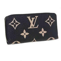 ルイ・ヴィトン LOUIS VUITTON モノグラム・アンプラント ジッピー ウォレット M80481 ブラック×ベージュ レザー 長財布 レディース 中古_画像2