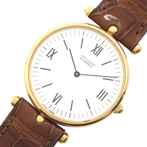 ヴァンクリーフ＆アーペル Van Cleef & Arpels クラシック 12101 イエローゴールド K18YG/クロコダイルレザー 腕時計 レディース 中古