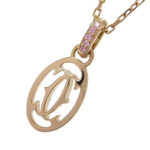  Cartier Cartier Logo du-bru pink sapphire pendant necklace K18PG jewelry used 