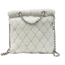 シャネル CHANEL ラージバックパック AS4278 ホワイト シルバー金具 シアリングラムスキン リュック・デイパック レディース 中古_画像2