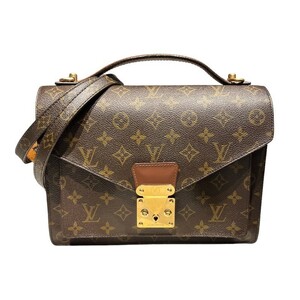 ルイ・ヴィトン LOUIS VUITTON モンソー M51185 ブラウン モノグラムキャンバス ショルダーバッグ レディース 中古