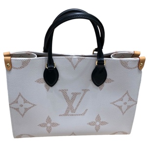 ルイ・ヴィトン LOUIS VUITTON オンザゴーMM M46912 クリームホワイト モノグラムキャンバス GD金具 トートバッグ レディース 中古