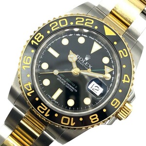 ロレックス ROLEX GMTマスター２ 116713LN ブラック K18/SS 腕時計 メンズ 中古