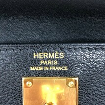 エルメス HERMES ケリーエラン B刻 ブラック ゴールド金具 シェーブル ショルダーバッグ レディース 中古_画像6