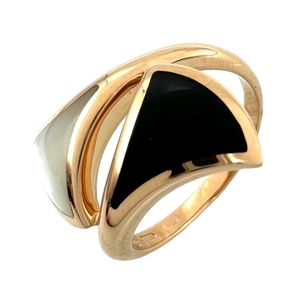  BVLGARY BVLGARIti-va Dream ring AN857049 K18PG/ mother ob pearl / onyx approximately 13.5 number jewelry used 