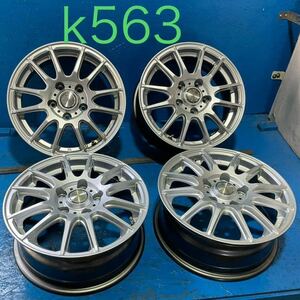 〈K563〉ホイール4本セット　GRASS 15インチ6J オフセット+43 PCD5H114.3 ハブ73mm ボルト穴13mm