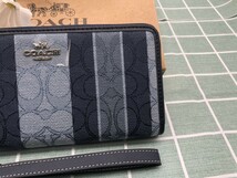 コーチ COACH 財布 長財布 メンズ 新品未使用 シグネチャー ズック ウォレット プレゼント ギフト 贈り物 ブランド ストラップ付き C105_画像3