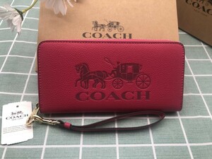 COACH コーチ 財布 長財布 プレゼント レディース ブランド 小銭入れあり 新品未使用 馬車 ラウンドファスナー ウォレット A330