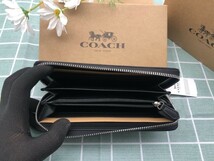 COACH コーチ 財布 長財布 ブラック ギフト プレゼント メンズ 贈り物 レザー ウォレット ブランド 新品未使用 小銭入れあり C173_画像10