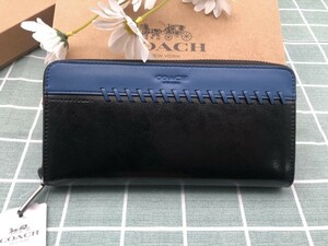 コーチ 財布 COACH 長財布 レザー ズック メンズ レディース 新品 ブラック ブルー シグネチャー プレゼント ブランド ギフト 贈り物 A157