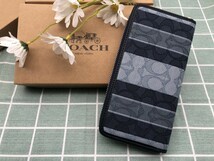 コーチ COACH 財布 長財布 メンズ 新品 未使用 シグネチャー ズック ウォレット プレゼント ギフト 贈り物 ブランド ストラップ付き C105_画像5