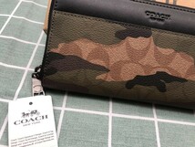 COACH コーチ 財布 長財布 プレゼント 贈り物 レザー ウォレット 新品 ブランド メンズ レディース シグネチャー ギフト ズック 迷彩A155_画像7