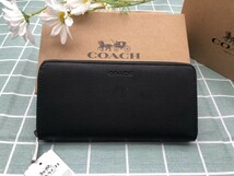 COACH コーチ 財布 長財布 ブラック ギフト プレゼント メンズ 贈り物 レザー ウォレット ブランド 新品 未使用 小銭入れあり C173_画像1