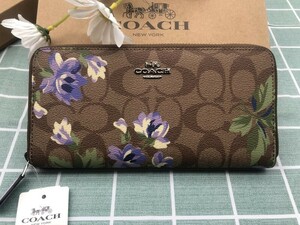 コーチ COACH 財布 長財布 レディース プレゼント ブランド 花柄 ロゴ シグネチャー ブランド 贈り物 ウォレット 新品未使用 C182