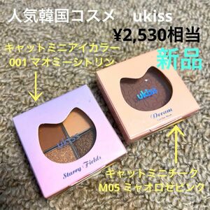 ukiss ユーキス キャットミニアイカラー チーク アイシャドウ　2個セット　新品