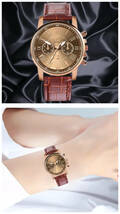 時計 腕時計 ギリシャ文字 アナログ メンズ クォーツ レザー ベルト 高品質 レザー ファッション時計 ウォッチ 男女兼用　ブラウン　1_画像2