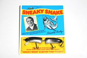 ■s3732 GOLD TECH Mfg Co SNEAKY SNAKE ゴールドテック スニーキースネイク 希少 ヘビ B級ルアー ラパラ ブラック■デッドストック