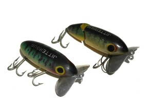 ■s3714 ARBOGAST JITTERBUG アーボガスト ジッターバグ ジョインテッド オールド 鯰 3/8oz パーチ セット ■