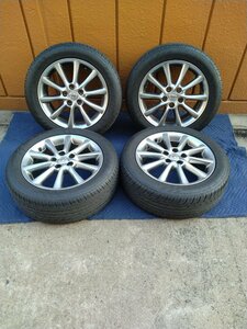 中古トヨタ純正エスティマ17インチタイヤホイールセット　ナンカンNS20　215/55R17　17×7J5H/114.3＋50ハイグロス4本セット