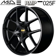 MID RMP 025F ホイール4本 セミグロスブラック+リムエッジDC+ロゴマシニング 8.0J-18inch 5H/114.3 inset+42_画像1