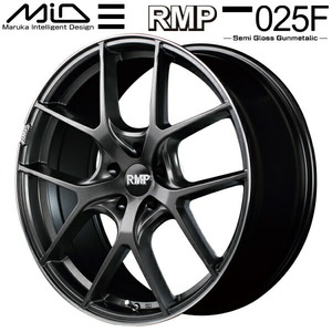 MID RMP 025F ホイール1本 セミグロスガンメタ/リムエッジDC/ロゴマシニング 7.0J-17inch 5H/PCD114.3 inset+48