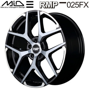 MID RMP 025FX ホイール4本 ブラックポリッシュ/ハイブリッドクリア/Silver 7.0J-18inch 5H/PCD114.3 inset+48