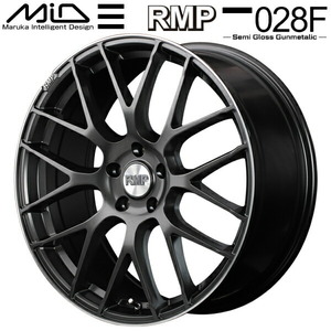 MID RMP 028F ホイール4本 セミグロスガンメタ/リムエッジDC/ロゴマシニング 8.0J-18inch 5H/PCD114.3 inset+42