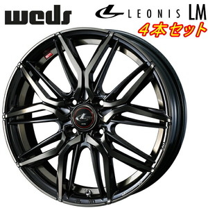 ウェッズ レオニス LM ホイール4本 パールブラック/ミラーカット/チタントップ 6.5-17inch 4H/PCD100 inset+42