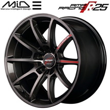 MID RMP RACING R25 ホイール4本 ガンメタポリッシュ/ブラッククリア 5.0J-15inch 4H/PCD100 inset+45_画像1