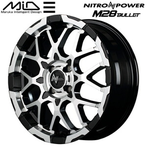 MID ナイトロパワー M28 BULLET KC ホイール1本 ブラック/ミラーカット 5.0J-15inch 4H/PCD100 inset+48