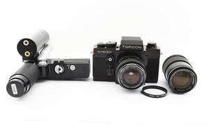 【激レアモータードライブ付き　完動品】 TOPCON トプコン SUPER DM 28mm&135mm レンズセット カメラ　同梱可能　#8634