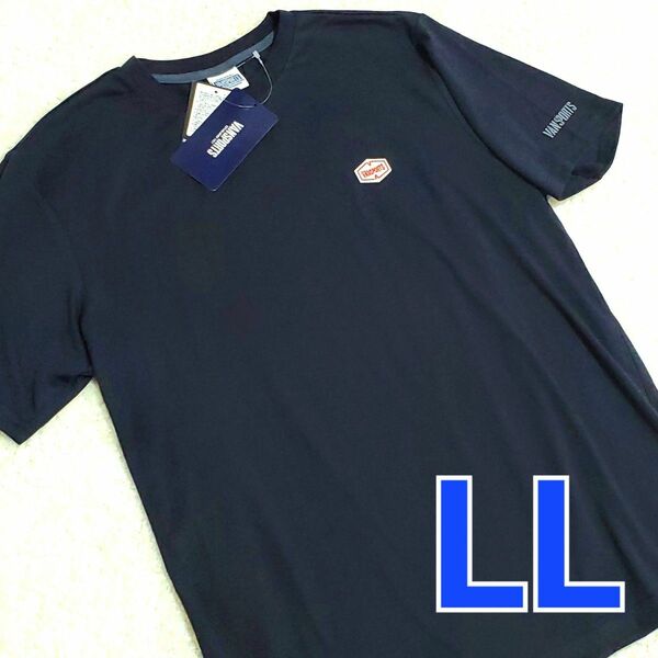 VAN SPORTS 新品 半袖 Tシャツ メンズ 紳士 LLサイズ 2L XL 紺 ネイビー ロゴ 刺繍 ヴァンスポーツ バン