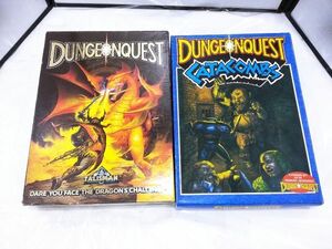 00553 【ジャンク品】ボードゲーム DUNGEONQUEST ダンジョンクエスト +同CATACOMBS 現状品 英語版 内容過不足あり