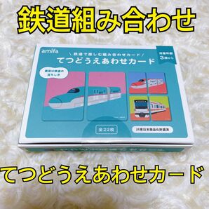 新品　未使用　鉄道組み合わせ　てつどう絵合わせカード　豆知識　他、ことわざ　果物 えあわせカード 絵合わせカード