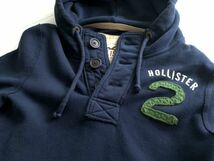 HOLLISTER★メンズ裏起毛厚手スウェットパーカー（ネイビー）S_画像4