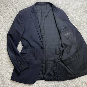 美品 バーバリーブラックレーベル 総裏地 ノバチェック 希少サイズLL 黒 テーラードジャケット ブレザー BURBERRY BLACK LABEL ウール素材