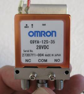 中古 同軸リレー OMRON G9YA-12S-35 28VDC 動作品（長ケーブルとN型接栓、ステー付き）