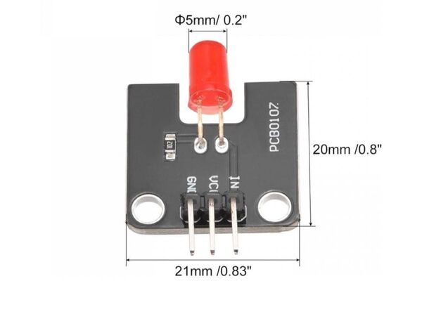 ミニ信号機 LEDディスプレイモジュール 赤 2つ