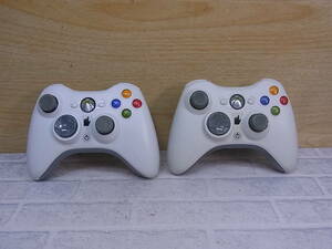 ◎N/085●マイクロソフト Microsoft☆Xbox360用ワイヤレスコントローラー☆2個セット☆X801769-024 X801769-004☆動作不明☆ジャンク