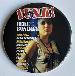 PUNK! LIVES - Beki Bondage 缶バッジ 75mm #UK #punk #80's cult killer punk rock #custom buttons